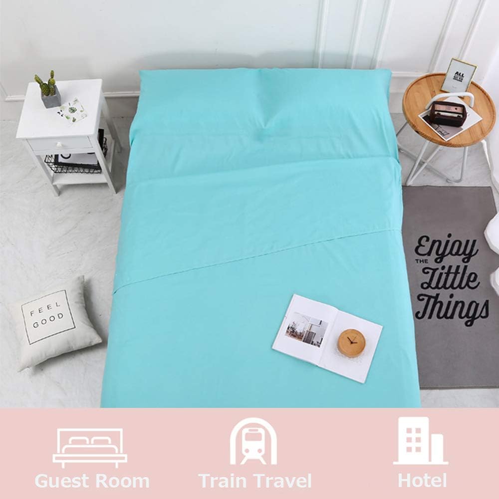 Forro para saco de dormir, ligero portátil, suave hoja de viaje y camping, con bolsa compacta y de transporte, para viajes, hotel