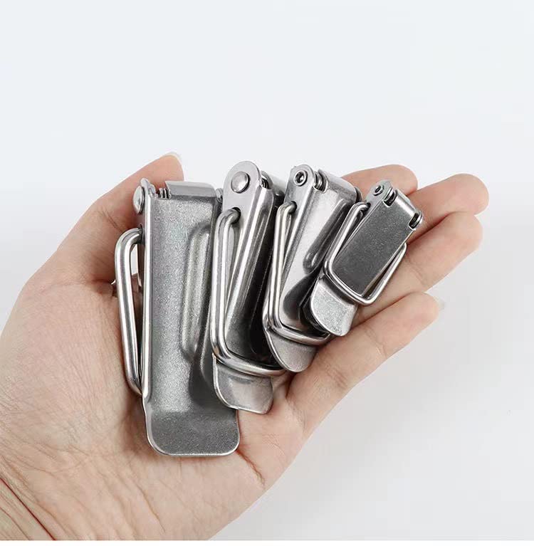 (10 PCS) (S) Pequeño acero inoxidable Spring Toggle Latch Caja de madera Draw Pestillo Gabinete
