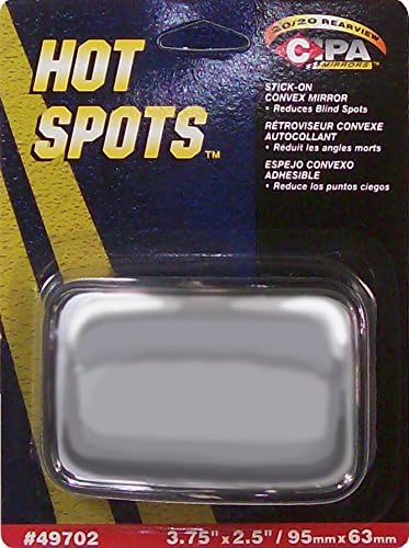 CIPA 49702 HotSpot Espejos  Cuña convexa adhesiva, 2.5 x 3.75 pulgadas (paquete de 2)