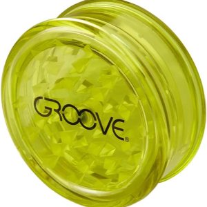 GROOVE Molinillo de hierbas de alta calidad, molinillo de hierbas acrílicas de 2 piezas con compartimento de almacenamiento integrado y cierre GROOVE Molinillo de hierbas de alta calidad, molinillo de hierbas acrílicas de 2 piezas con compartimento de almacenamiento integrado y cierre