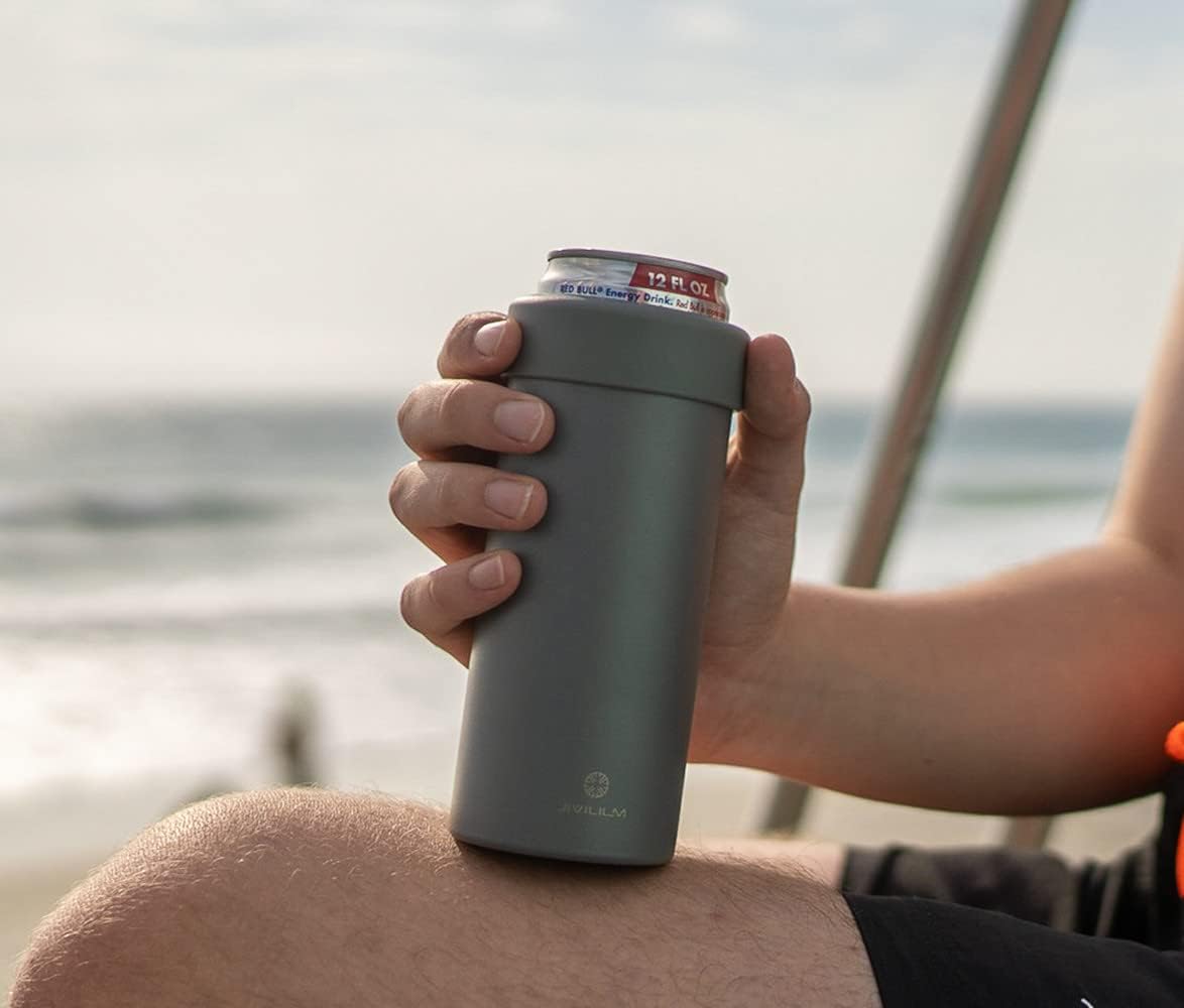 Hielera aislada de acero inoxidable para latas delgadas de 12 onzas, soporte para bebidas delgadas para seltzer duro, cerveza, refrescos y bebidas