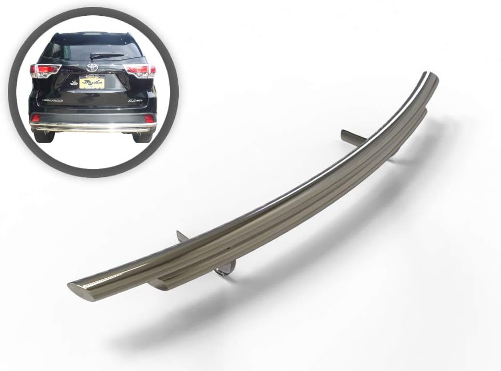 VANGUARD VGRBG-0830-0181SS – Protector de parachoques trasero de doble capa de acero inoxidable  Compatible con Toyota Highlander 20-24