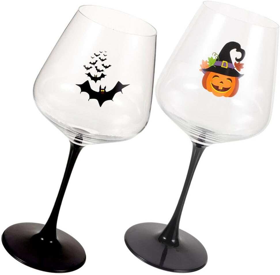 Didiseaon Copas de vino tinto, 2 unidades, copas de copas, copa de vino de Halloween, copa de vino, copa de vino de cóctel para bar, fiesta, club,