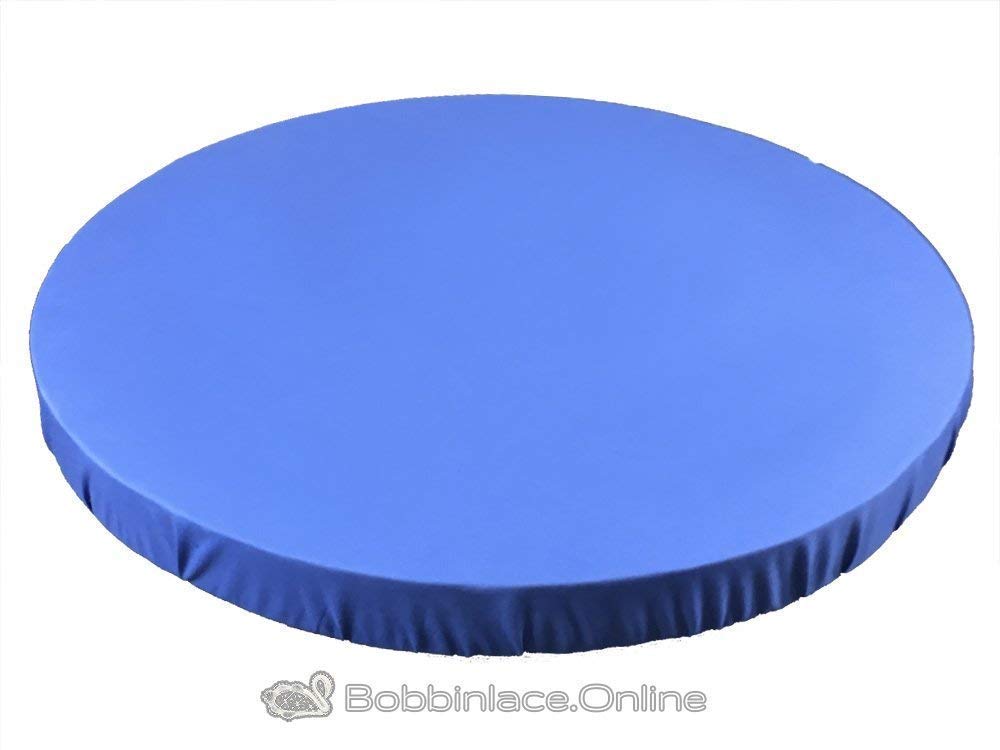 BOBBIN LACE PILLOW (BOARD) 23″ FLAT LACE BOARD 2″ THICK WITH BlUE FABRIC COVER