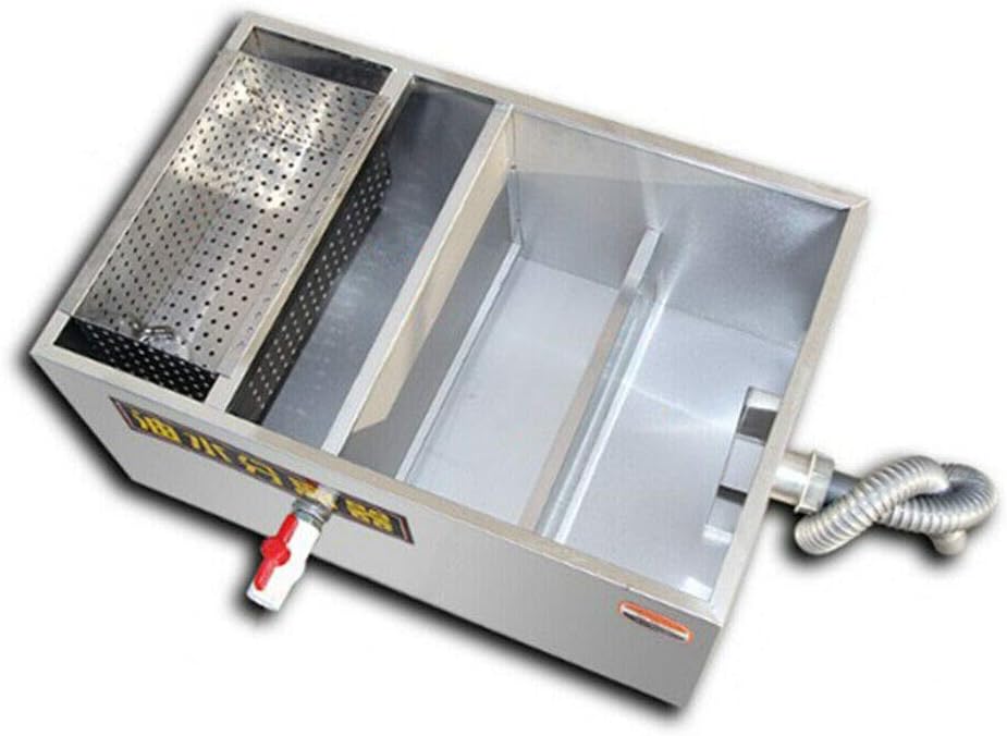 Interceptor de trampa de grasa de acero inoxidable, interceptor de trampa de grasa para aguas residuales de agua y aceite de cocina con filtro de