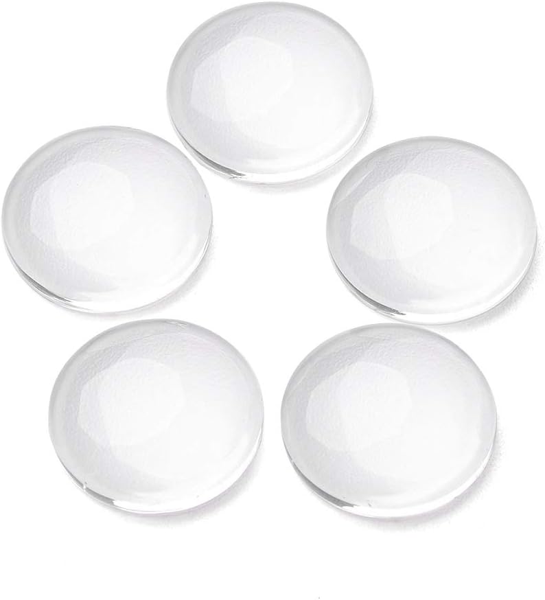 Craftdady 200 cabujones de cristal transparente de 13.5  0.551in, cubierta de cabujón de cristal transparente con parte trasera plana para hacer