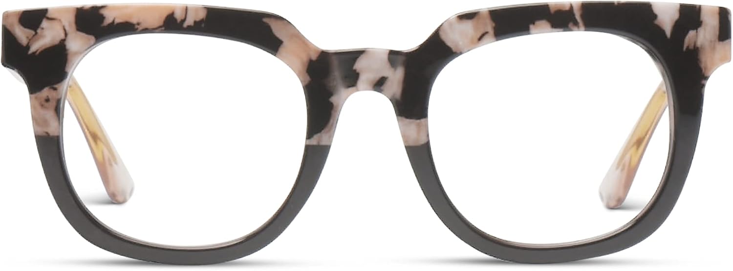 Peepers by PeeperSpecs Oprah’s Favorite Showbiz – Gafas de lectura con bloqueo de luz azul para mujer, diseño de mármol negronegro +2.00, mármol