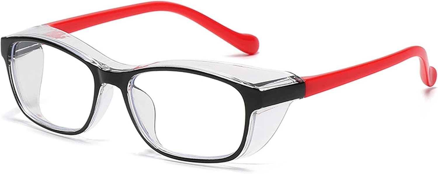 JQAM Lentes de seguridad antisaliva para niños, antipolen, protección UV, de silicona, para niños y niñas (color rojo)