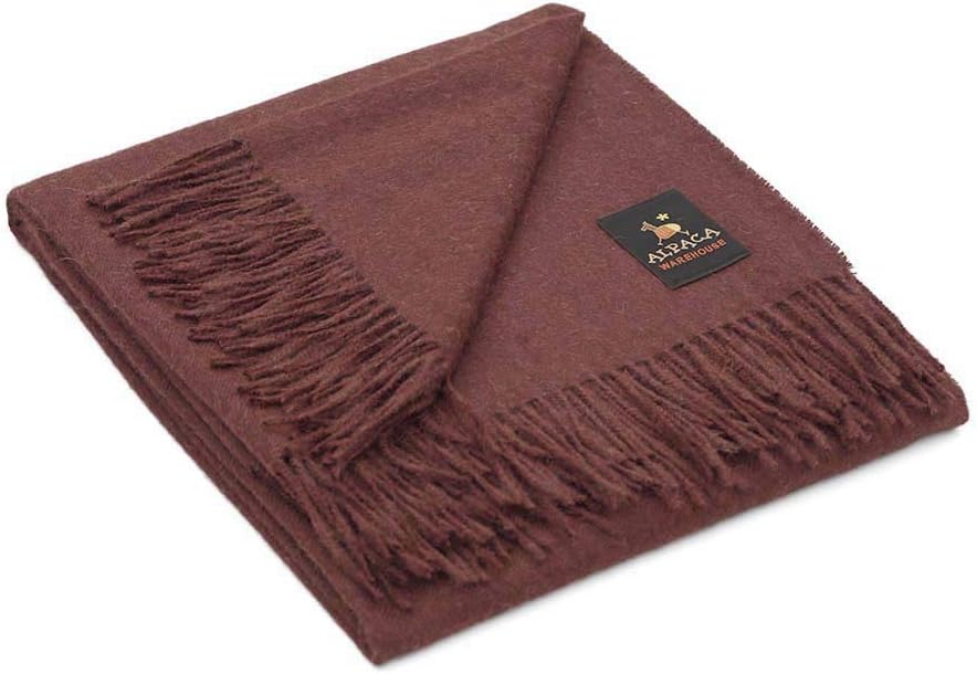 Manta 100% de lana de alpaca para bebé, diseño de color sólido para cama, sofá, manta suave y cálida de lana de alpaca peruana, 72 x 52 pulgadas