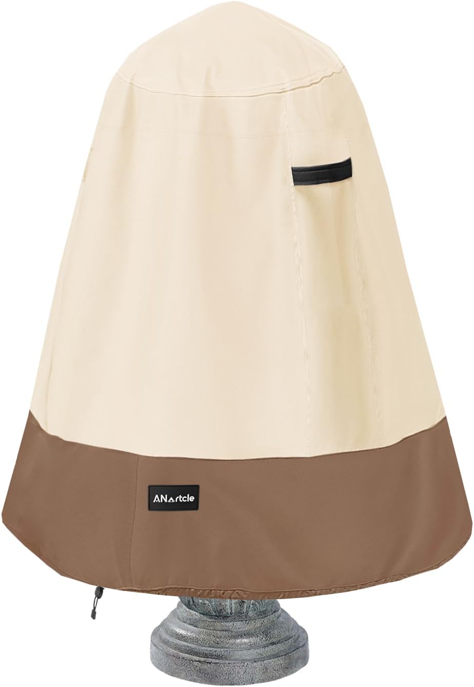 Cubierta para fuente para exteriores, 32 pulgadas de profundidad x 38 pulgadas de alto, 600D, impermeable, resistente, para fuente, funda protectora