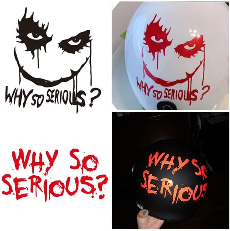 Calcomanías de líneas de película Why So Serious Joker Calcomanías de automóvil, decoraciones de Halloween, calcomanías personalizadas para
