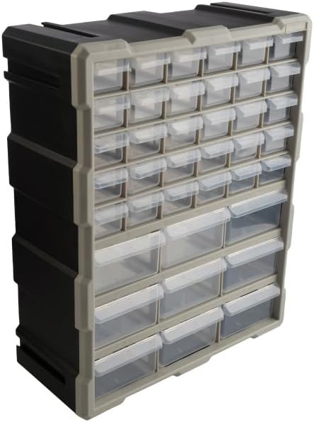 Stalwart Organizador de piezas pequeñas de 39 cajones, color negro