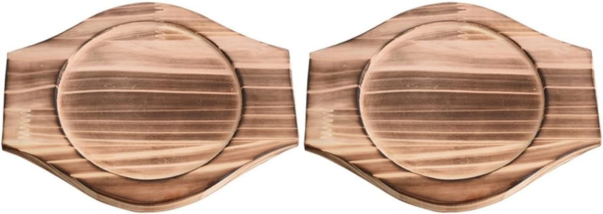 BESTonZON Bandeja decorativa, bandeja decorativa, soporte de escritorio, 2 piezas de salvamanteles de madera para cuenco base de madera, cuenco