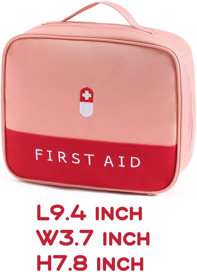 Innovkitchen Bolsa de medicina de viaje, Organizador de botellas de medicina con bolsa de emergencia, Bolsas de primeros auxilios vacías, Pequeña