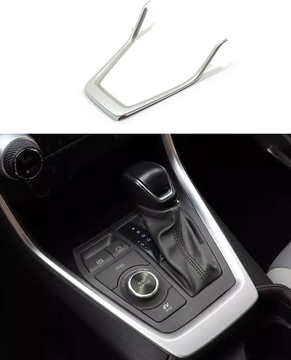 Accesorios de automóvil aptos para Toyota RAV4 2019-2023 ABS (plata mate) consola central interior panel de control de engranajes cubierta lateral,