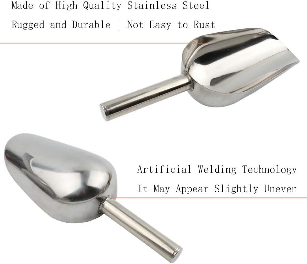 Cucharas de medición de acero inoxidable Beuya, 4 unidades, 4 onzas, cucharas pequeñas para hielo, azúcar, granos de mentón, arroz, harina,