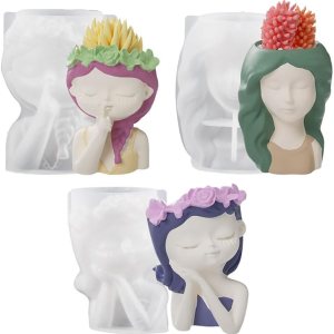 Linda maceta de silicona para niña, macetas pequeñas, moldes de silicona para resina, yeso, hormigón, macetas de resina, moldes de resina, moldes Linda maceta de silicona para niña, macetas pequeñas, moldes de silicona para resina, yeso, hormigón, macetas de resina, moldes de resina, moldes