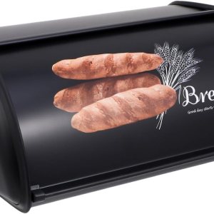 Angoily Contenedor de pan de metal, contenedor de pan retro, caja de pan vintage para encimera de cocina, soporte para almacenamiento de pan, Angoily Contenedor de pan de metal, contenedor de pan retro, caja de pan vintage para encimera de cocina, soporte para almacenamiento de pan,