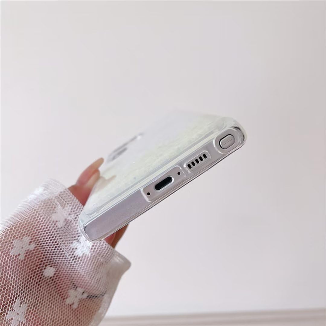 Compatible con fundas transparentes Samsung Samsung A32 4G, gradiente luminoso de arena movediza brillante brillante con purpurina líquida cascada
