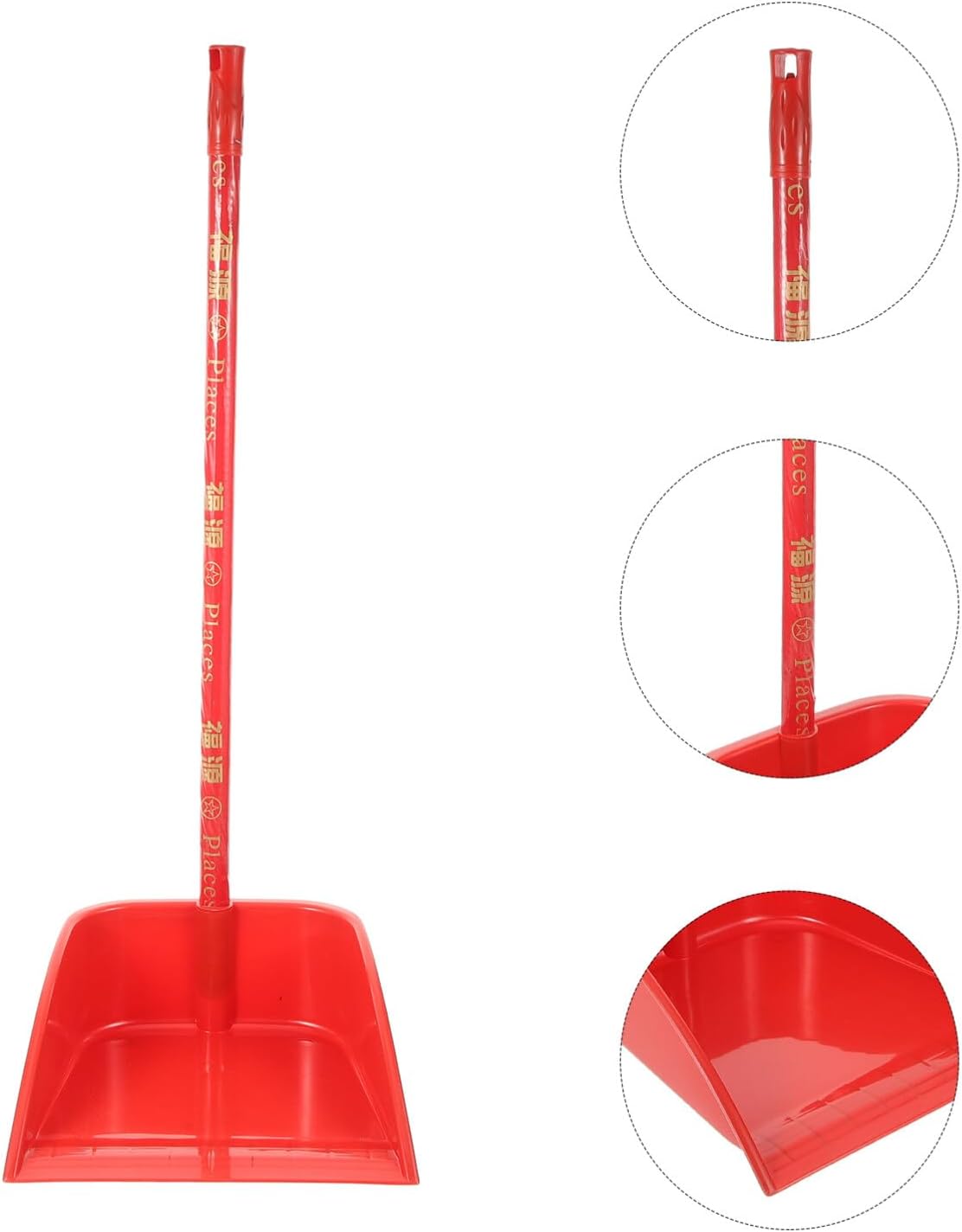 SEWACC Recogedor vertical de plástico con mango largo para levantar el polvo, 24.8 in, pala desmontable, recogedor de pie resistente para vestíbulo,
