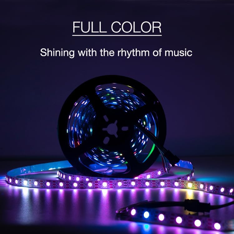 KWMSTPLT WS2812b – Tira de píxeles LED direccionable individualmente de 300 píxeles 5 M, programable, a todo color, SMD 5050 RGB, tira flexible de