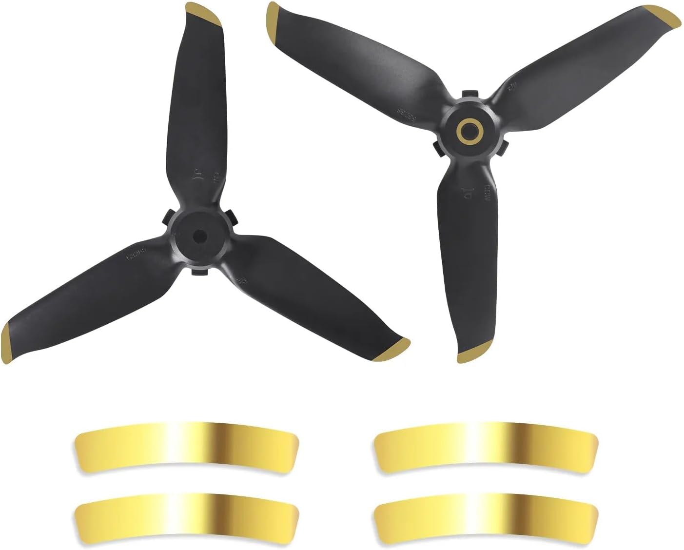 XNasu for D-JI F-PV 5328S Propellers Quick-Release Props with Gift Arm Stickers Drone Accessories (Color  Golden 1 Pair)