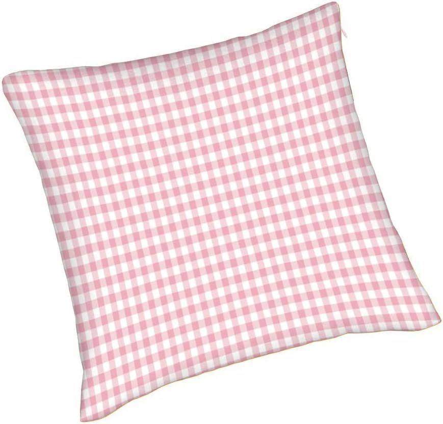 WONDERTIFY Juego de 2 fundas de almohada de cuadros geométricos a cuadros de color rosa para cojín decorativo, cama, sofá de 20 x 20 pulgadas