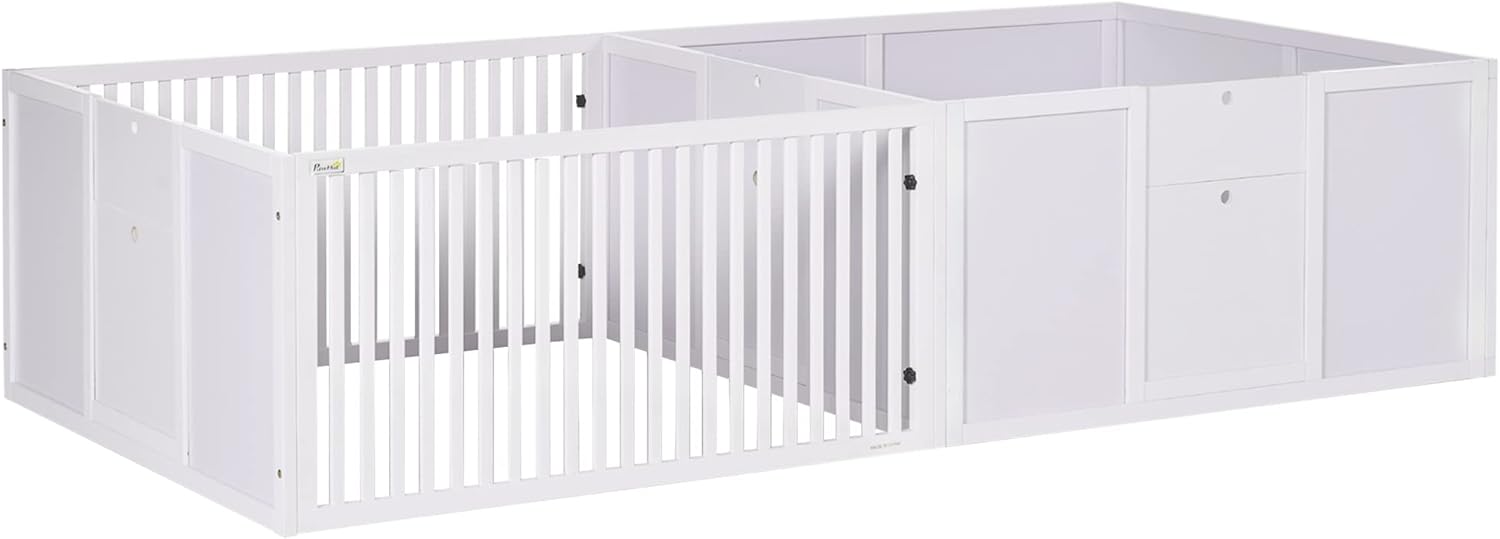 PawHut Caja de parto para perros construida para la comodidad de la madre, corral de parto para perros con puertas extraíbles, corral para cachorros