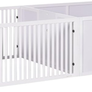 PawHut Caja de parto para perros construida para la comodidad de la madre, corral de parto para perros con puertas extraíbles, corral para cachorros PawHut Caja de parto para perros construida para la comodidad de la madre, corral de parto para perros con puertas extraíbles, corral para cachorros