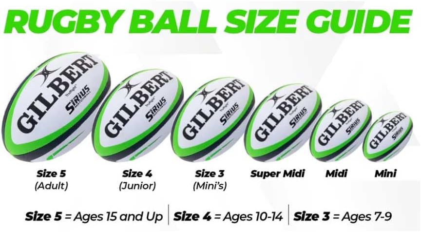 X Gilbert G-TR4000 – Pelota de rugby para adultos y jóvenes, tallas 3, 4 y 5, cosida a mano, construcción de 3 capas