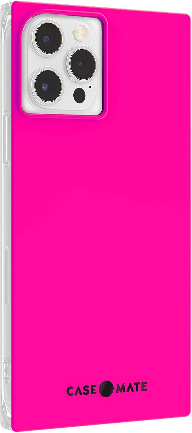 Case-Mate – BLOX – Funda cuadrada para iPhone 12 y iPhone 12 Pro – Delgada – Ligera – Protección contra caídas de 10 pies – Rosa intenso