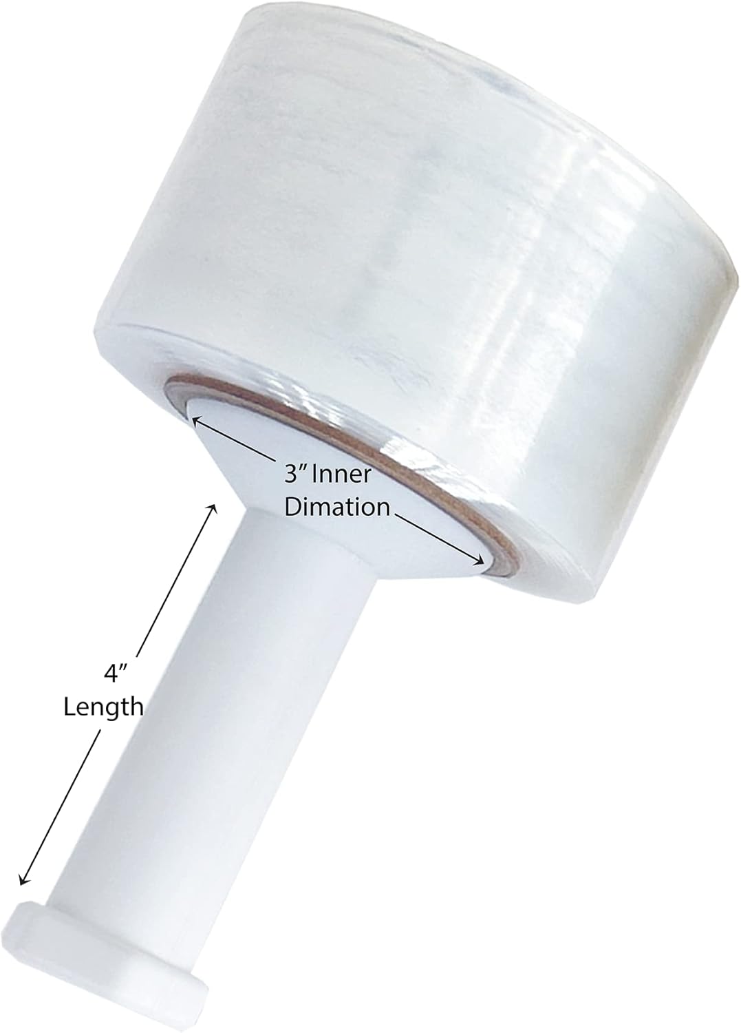 8NET – Mini rollo elástico de 3 pulgadas x 1000 pies, calibre 80, con asa, 18 rollos, película retráctil de plástico transparente y resistente para