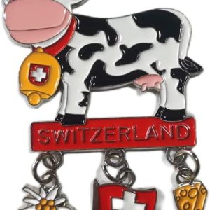 Imán de nevera de vaca 3D de Suiza, regalo de recuerdo, aleación de metal hecho a mano, imán para refrigerador de Suiza, colección de decoración Imán de nevera de vaca 3D de Suiza, regalo de recuerdo, aleación de metal hecho a mano, imán para refrigerador de Suiza, colección de decoración