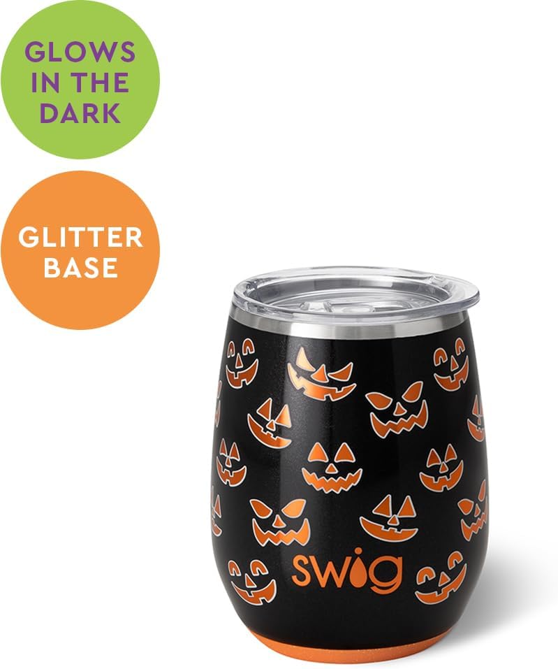 Swig – Vaso de vino de 14 onzas, vaso de vino aislado con tapa, apto para lavavajillas, vasos de vino de acero inoxidable para mujeres, copas de