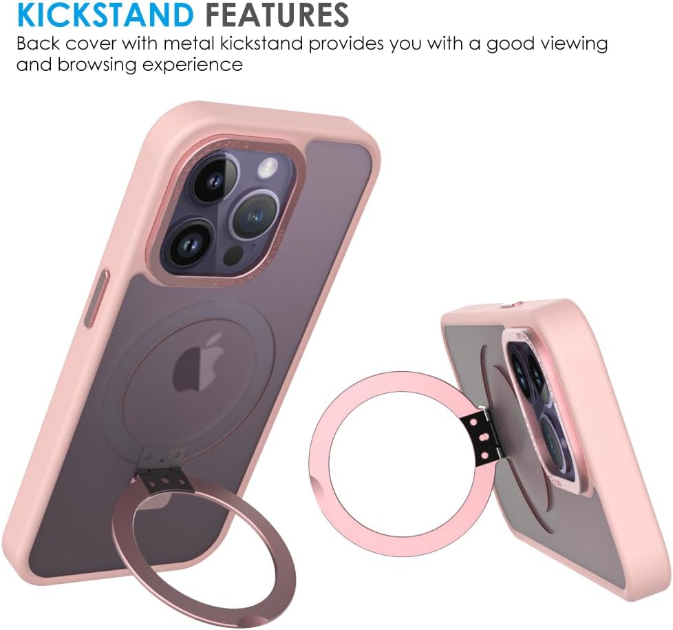 Puxicu Funda magnética para iPhone 14 Pro Max, soporte magnético invisible, compatible con MagSafe, diseño duro delgado, a prueba de golpes y