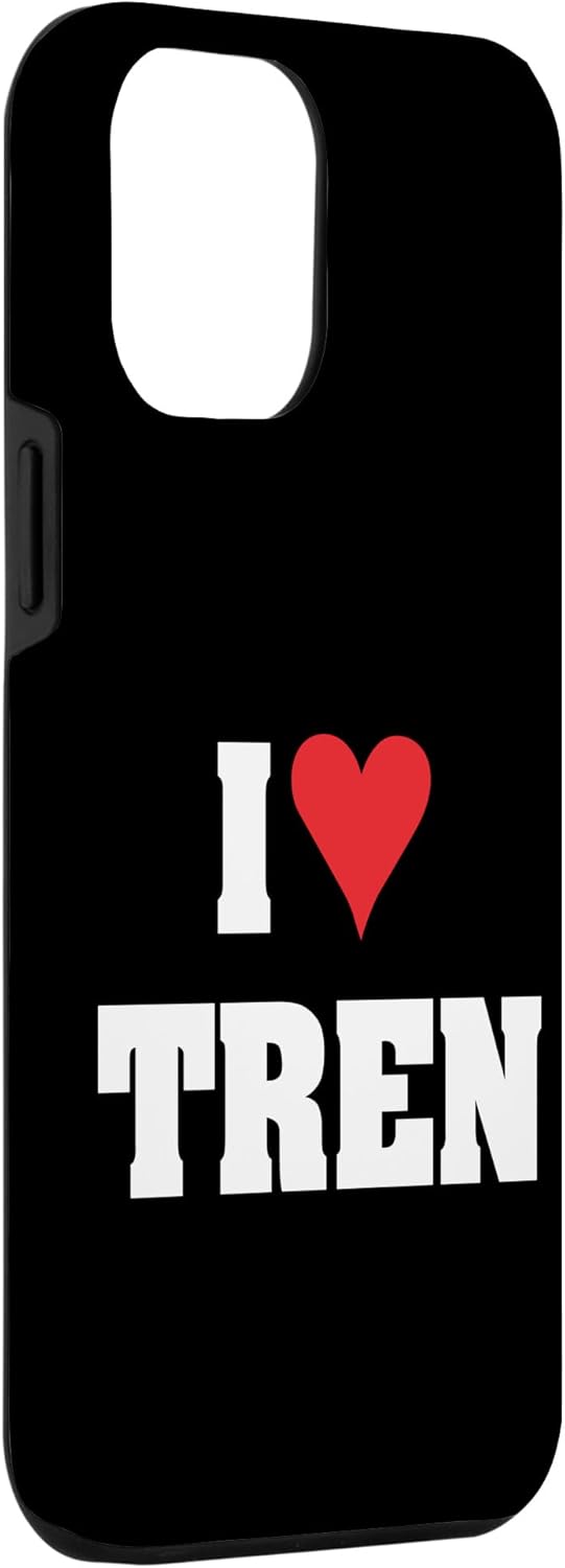 Carcasa con texto en inglés “I LOVE TREN” para iPhone 14 Plus, diseño de gimnasio