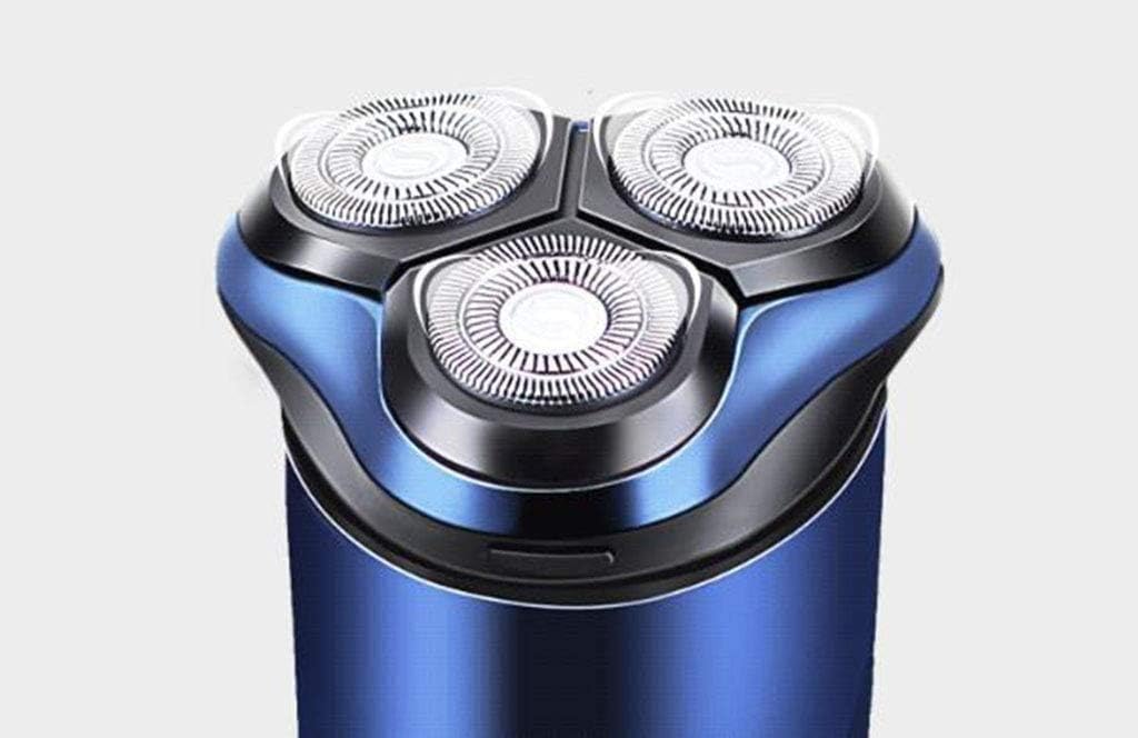 KouRy Maquinilla de afeitar eléctrica multifuncional, afeitadora eléctrica azul para hombres húmeda e impermeable, maquinilla de afeitar eléctrica