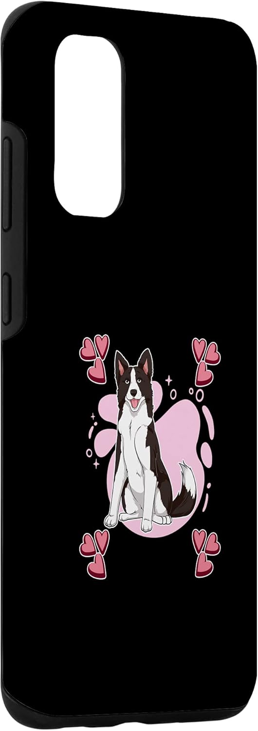 Funda para Galaxy S20 Border Collie para mujer, diseño de corazones y dibujos artísticos para niñas