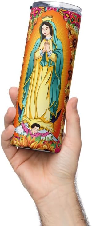 vaso termo de 20oz virgende guadalupe con flores