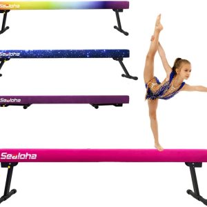 Viga de equilibrio ultra ajustable y plegable de 6 pies, equipo de gimnasia de gamuza alto y bajo, no requiere herramientas, viga de gimnasia para Viga de equilibrio ultra ajustable y plegable de 6 pies, equipo de gimnasia de gamuza alto y bajo, no requiere herramientas, viga de gimnasia para