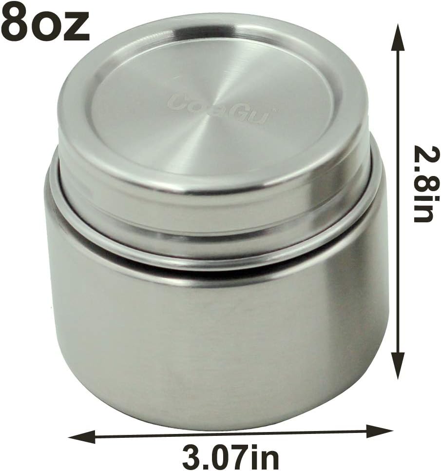 Botes de café de 8 onzas recipientes de acero inoxidable 188 de primera calidad perfectos para almuerzos infantiles, té, azúcar, almacenamiento de