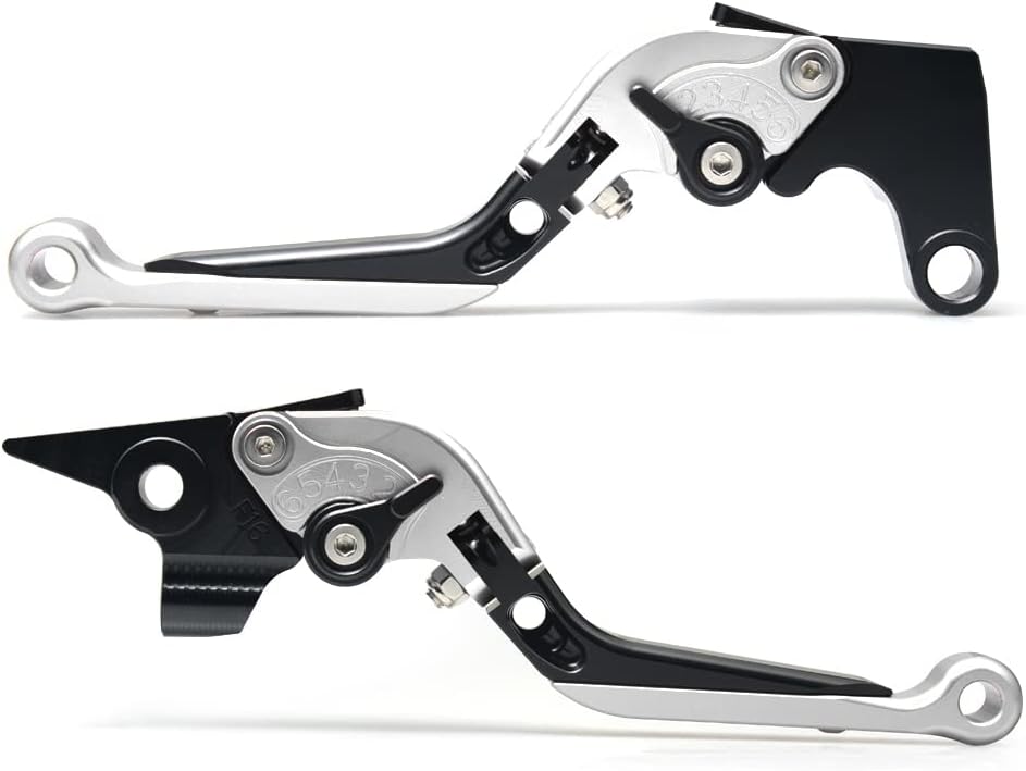 Palanca de embrague de freno de mano de aluminio plegable y extensible ajustable para Yamaha MT-09 2014-2023 (plata, MT-09 2021-2023)