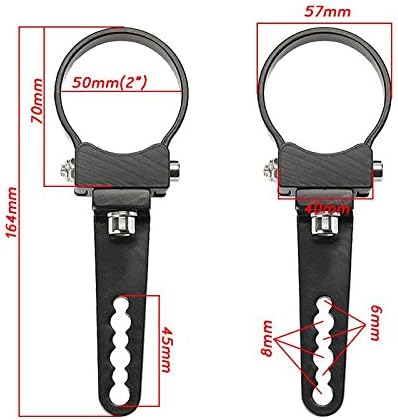 Partol Abrazaderas de tubo Soportes de montaje de aluminio ajustable de 2 pulgadas Bull Bar adecuado para barra de luz LED, luces de trabajo, luces