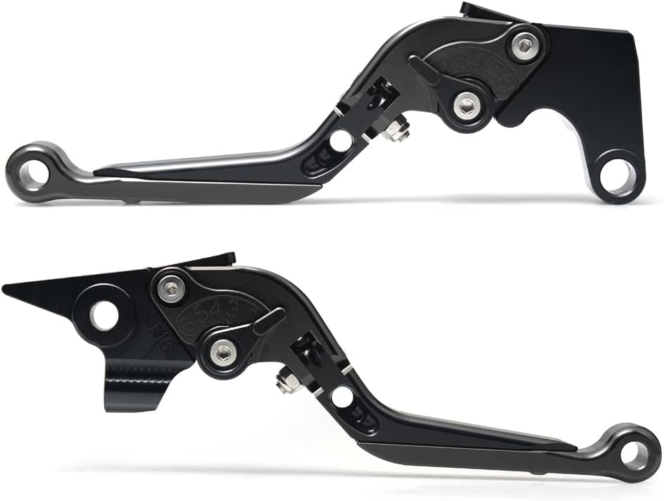 Palanca de embrague de freno de mano de aluminio plegable y extensible ajustable para Yamaha MT-03 2005-2022 (negro, MT-03 2018-2022)