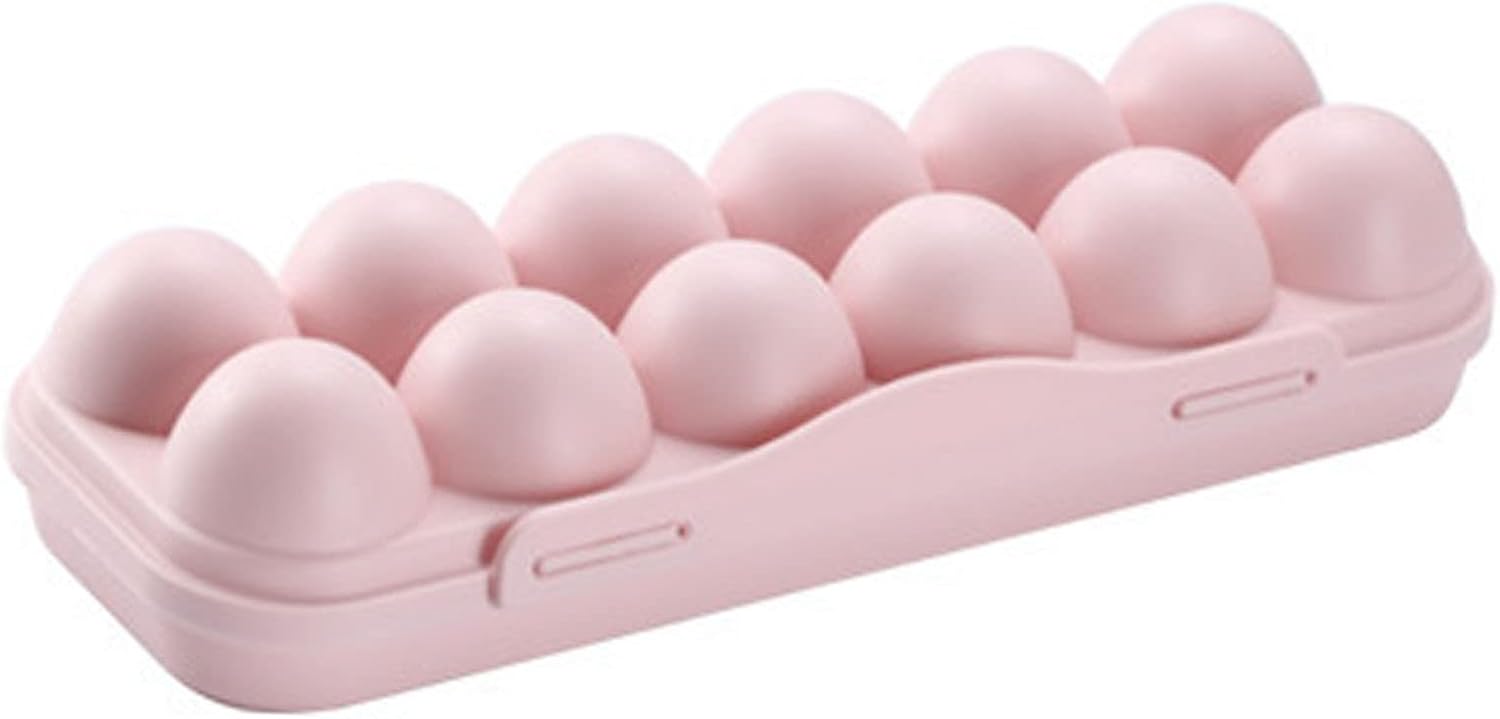Contenedor de huevos para refrigerador con tapas, apilable, caja de huevos de gran capacidad, estuche de almacenamiento de huevos de plástico