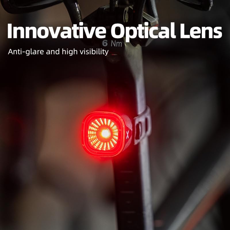 XOSS XR01 Luz trasera inteligente para bicicleta, IPX6 impermeable con detección de frenos luces traseras, luz de freno para bicicleta de encendido