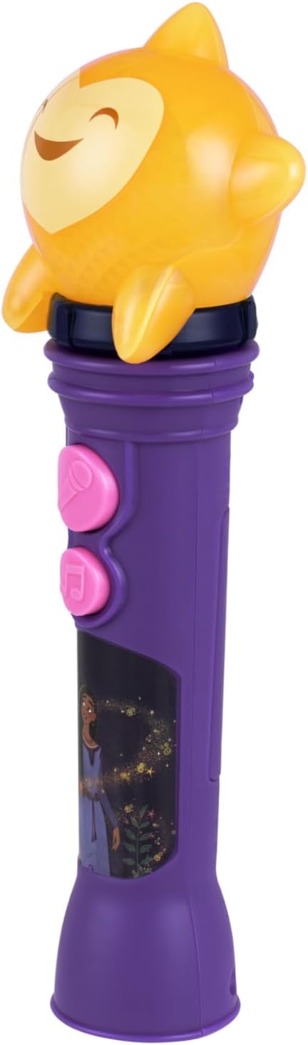 eKids Disney Wish – Micrófono de juguete para niños, juguete musical con música integrada, micrófono para niños diseñado para edades de 3 años en