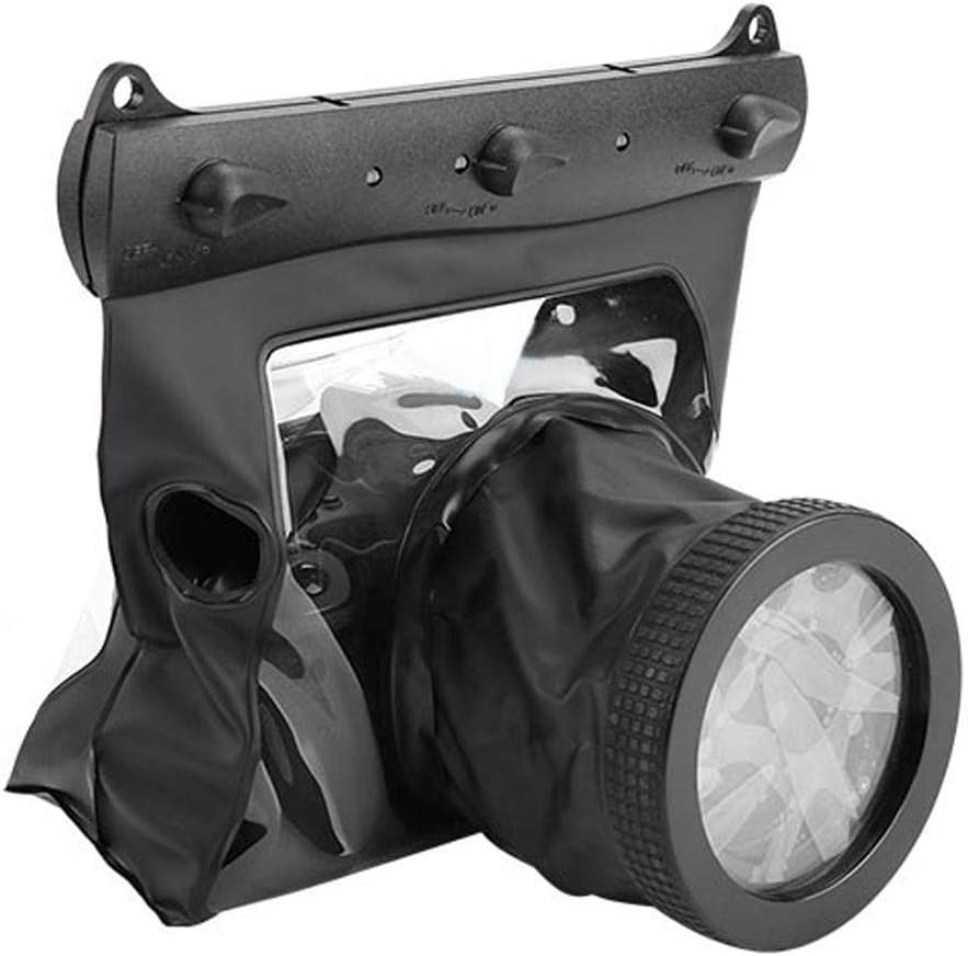 Caja impermeable de la carcasa de la cámara 65.6 ft Bolsa protectora submarina para Canon para Nikon DSLR SLR cámara sin espejo (negro)