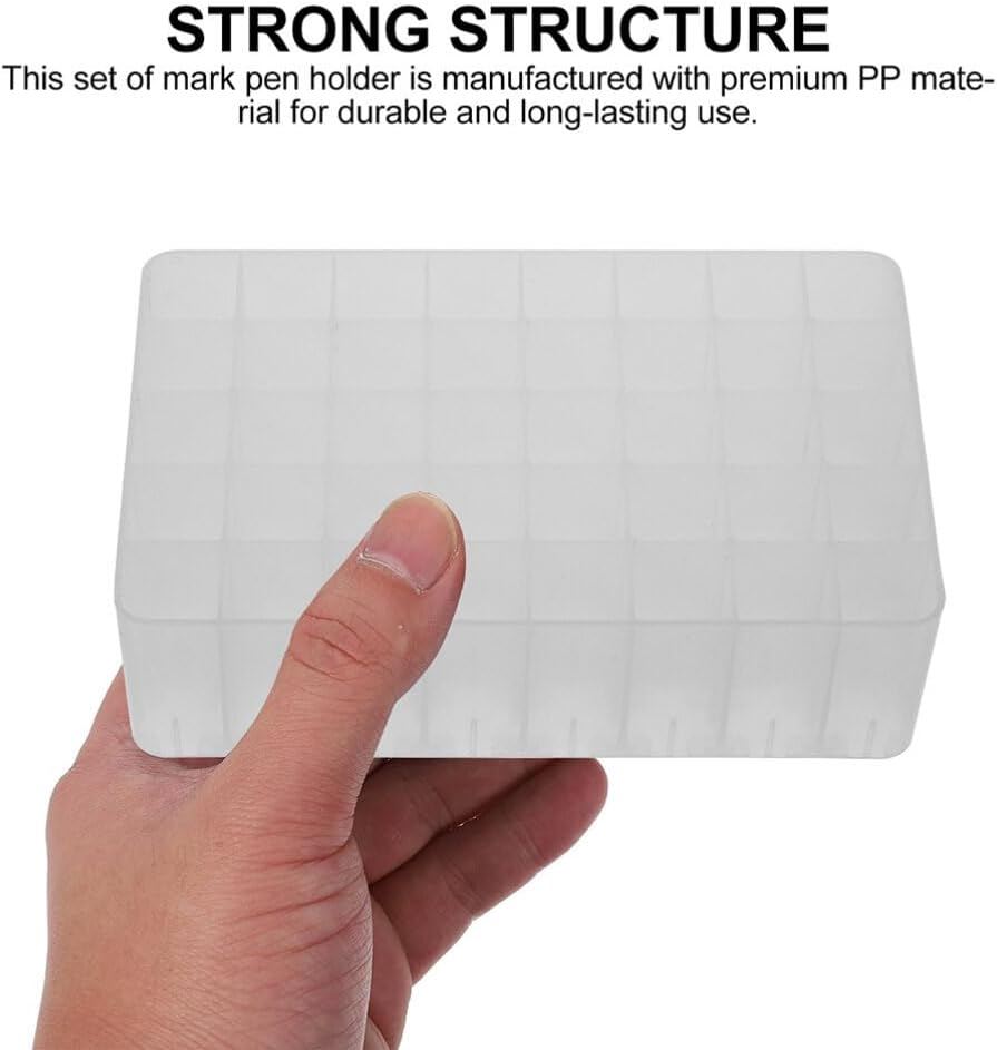 Soporte portátil para marcadores de escritorio, 3 piezas, bandeja de almacenamiento de marcadores de arte, 40 agujeros, soporte para bolígrafos,