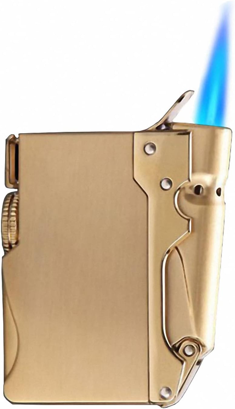 Encendedor de butano recargable, resistente al viento, encendedor de llama fuerte, ajustable, para senderismo, camping, chimenea, parrilla, camping,